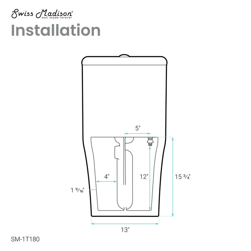 Swiss Madison Dreux High Efficiency One-Piece Elongated Toilet with 0.8 GPF Water Saving Patented Technology - SM-1T180