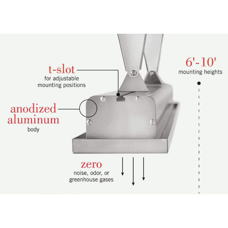 Infratech - 63 1/2-Inch Slimline Series 4000W Single Element Electric Infrared Patio Heater 277V (63 1/2-Inch / 4000W / Silver / 277V) - SL4027SV - IMG21
