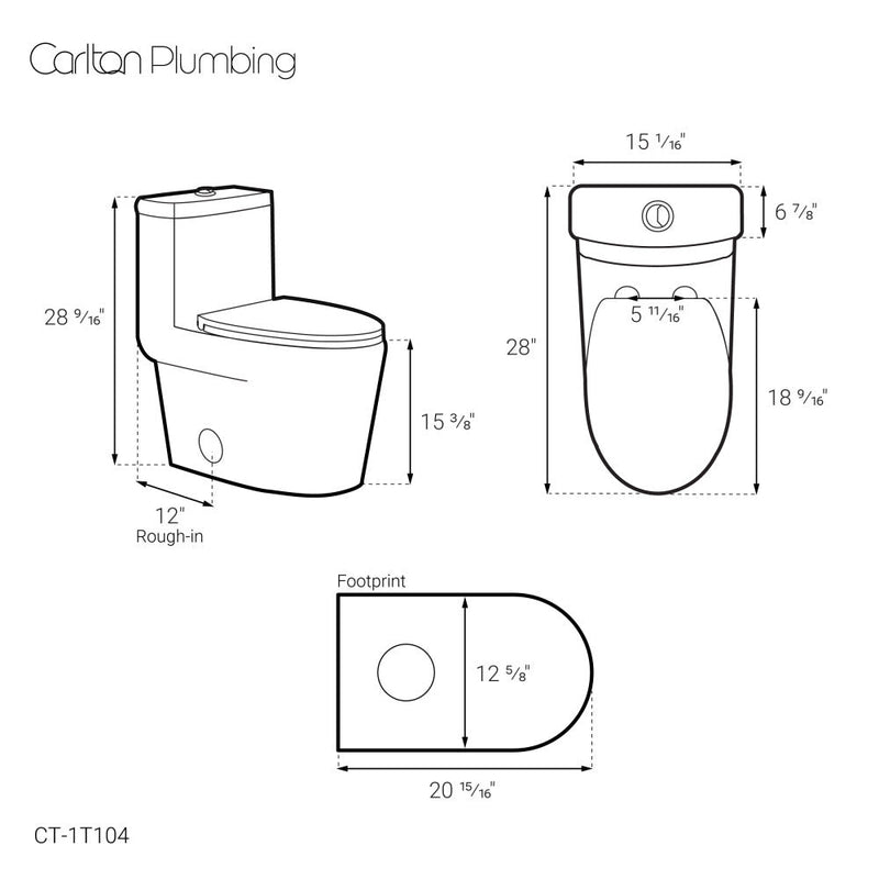 Swiss Madison Fulton One-Piece Elongated Toilet Dual-Flush 1.1/1.6 gpf - CT-1T104