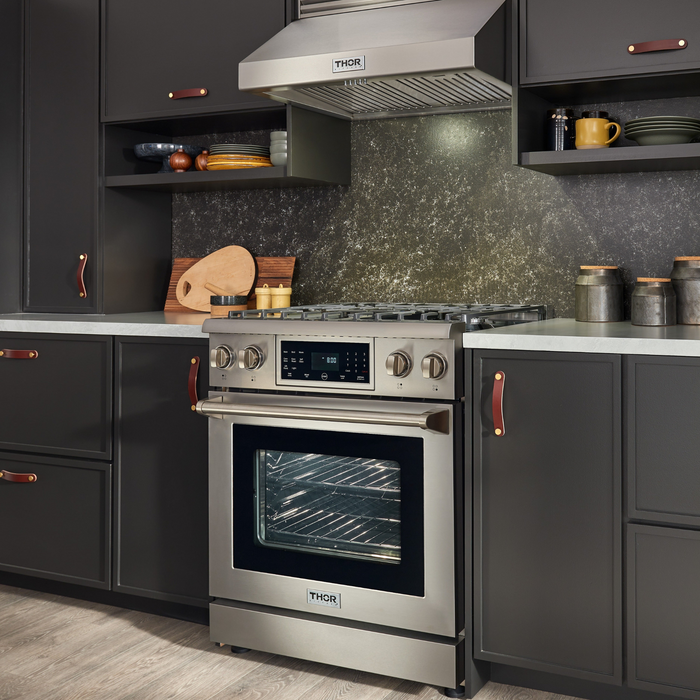 Thor Kitchen - 30 Inch Air Fry and Self-Clean Professional Electric Range - TRE3001