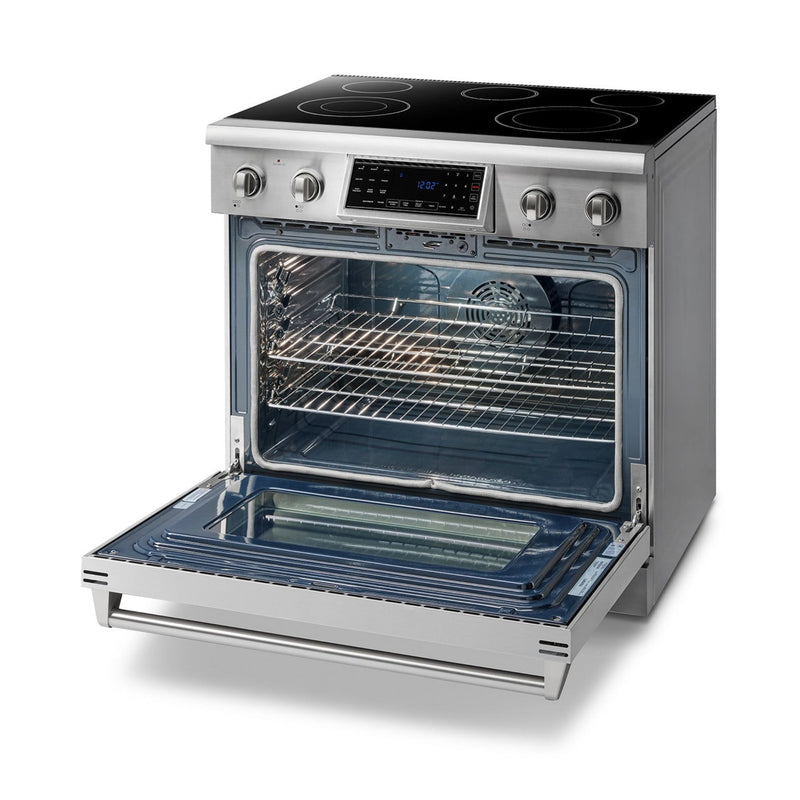 Thor Kitchen - 36 Inch Air Fry and Self-Clean Professional Electric Range - TRE3601