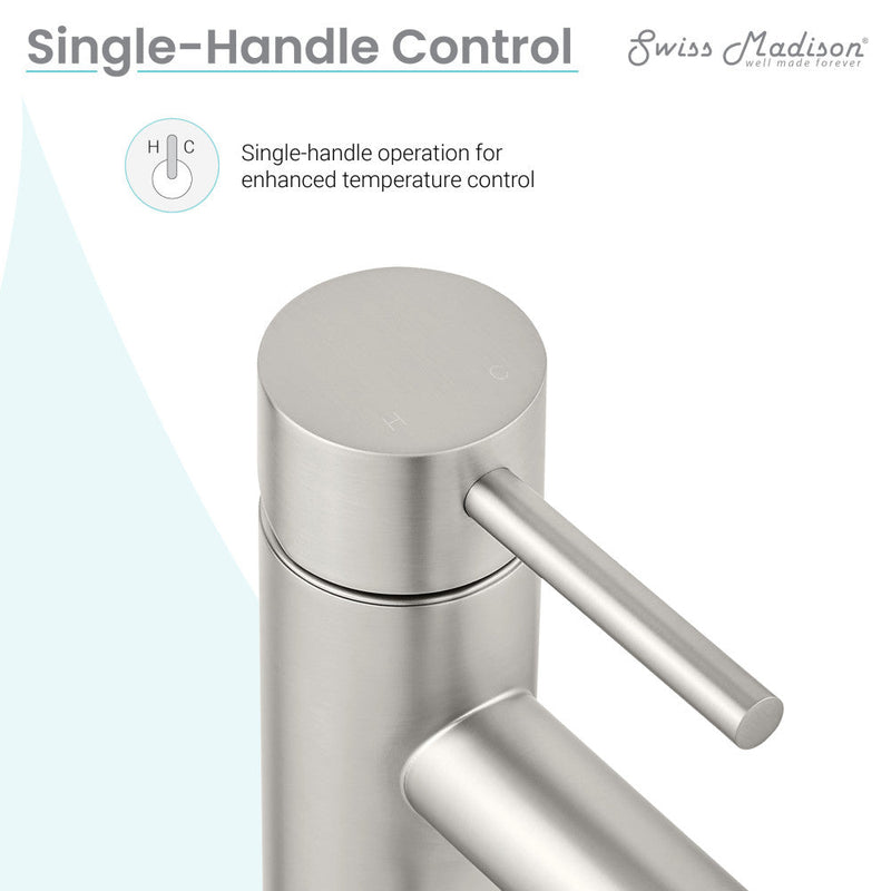 Swiss Madison Ivy Single Hole, Single-Handle, Bathroom Faucet in Brushed Nickel - SM-BF60BN