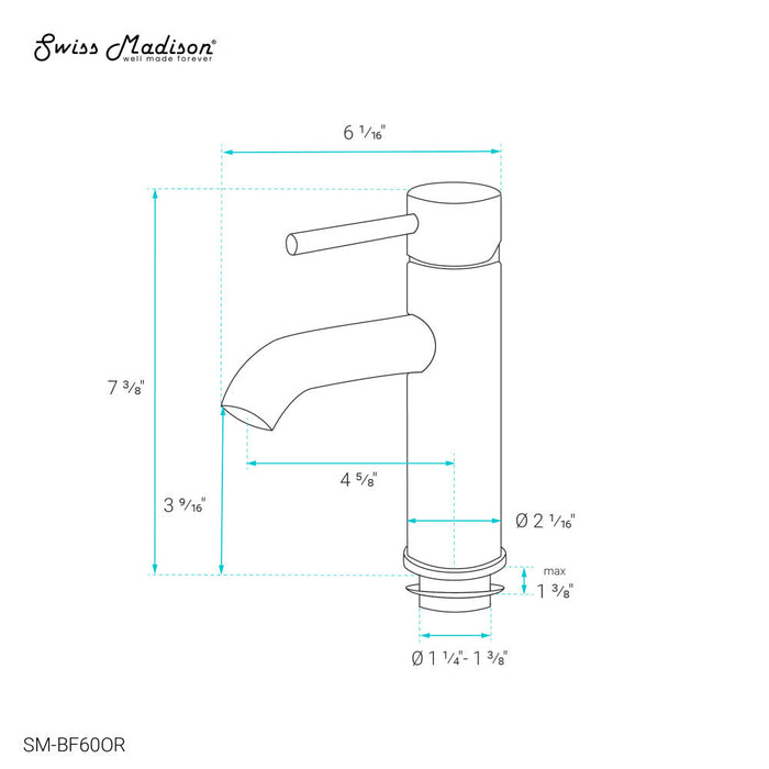 Swiss Madison Ivy Single Hole, Single-Handle, Bathroom Faucet in Oil Rubbed Bronze - SM-BF60OR