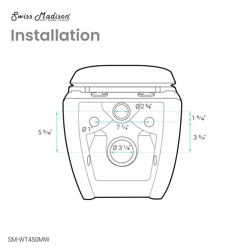 Swiss Madison Ivy Wall-Hung Elongated Toilet Bowl Only in Matte White - SM-WT450MW