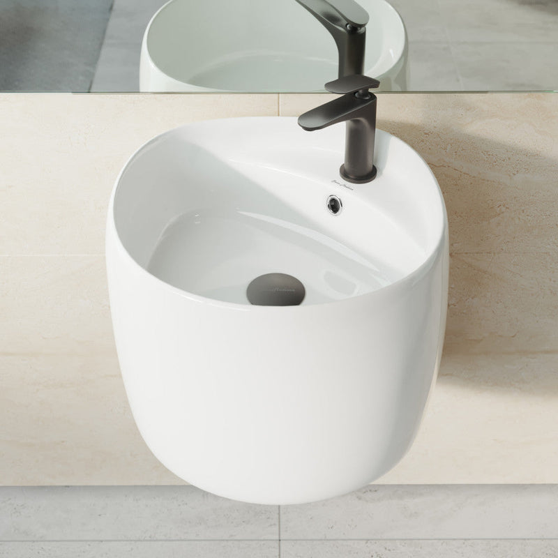 Swiss Madison Ivy 18 in. Ceramic Glossy White Wall Mount Sink - SM-WS324