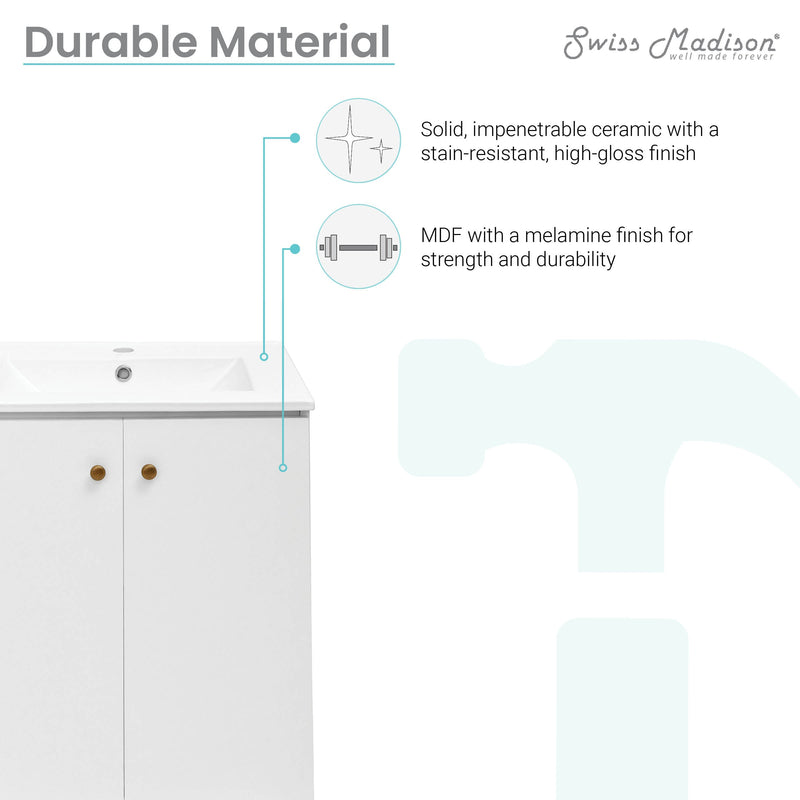 Swiss Madison Manoir 24" Bathroom Vanity in White - SM-BV620