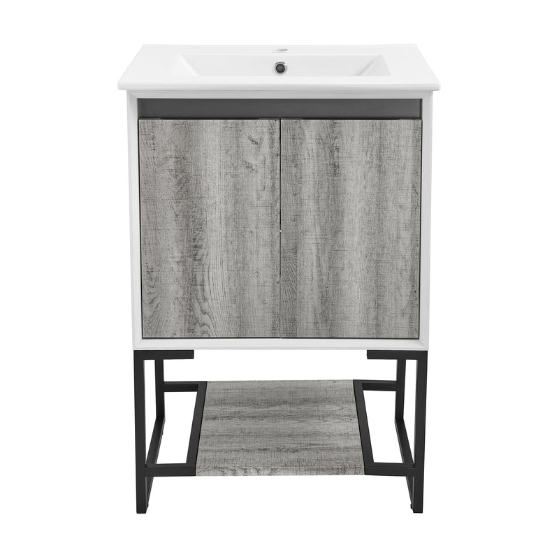 Swiss Madison Marseille 24 Single, Two Doors, Open Shelf Bathroom Vanity - SM-BV142