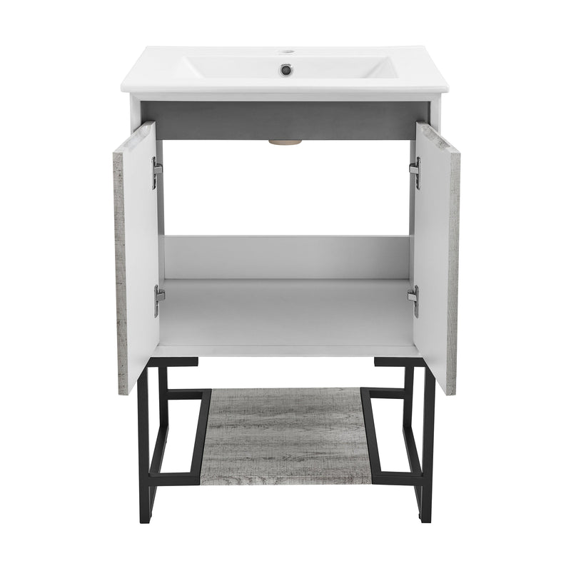 Swiss Madison Marseille 24 Single, Two Doors, Open Shelf Bathroom Vanity - SM-BV142
