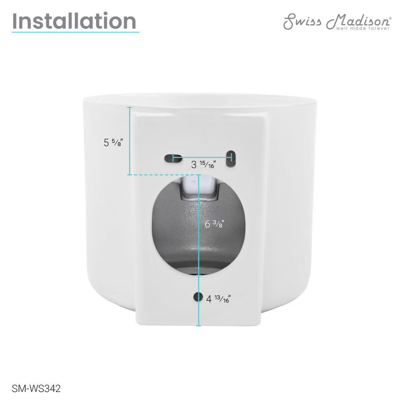 Swiss Madison Monaco 18" Round Wall-Mount Bathroom Sink - SM-WS342