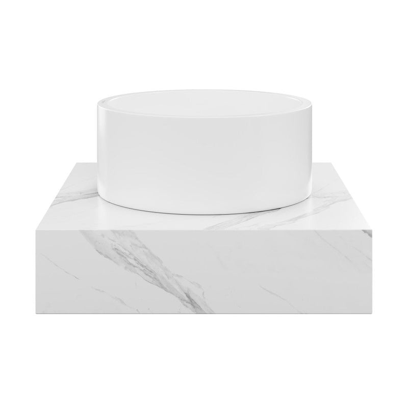 Swiss Madison Monaco 24" Floating Bathroom Shelf with Vessel Sink in White Marble - SM-WSM600