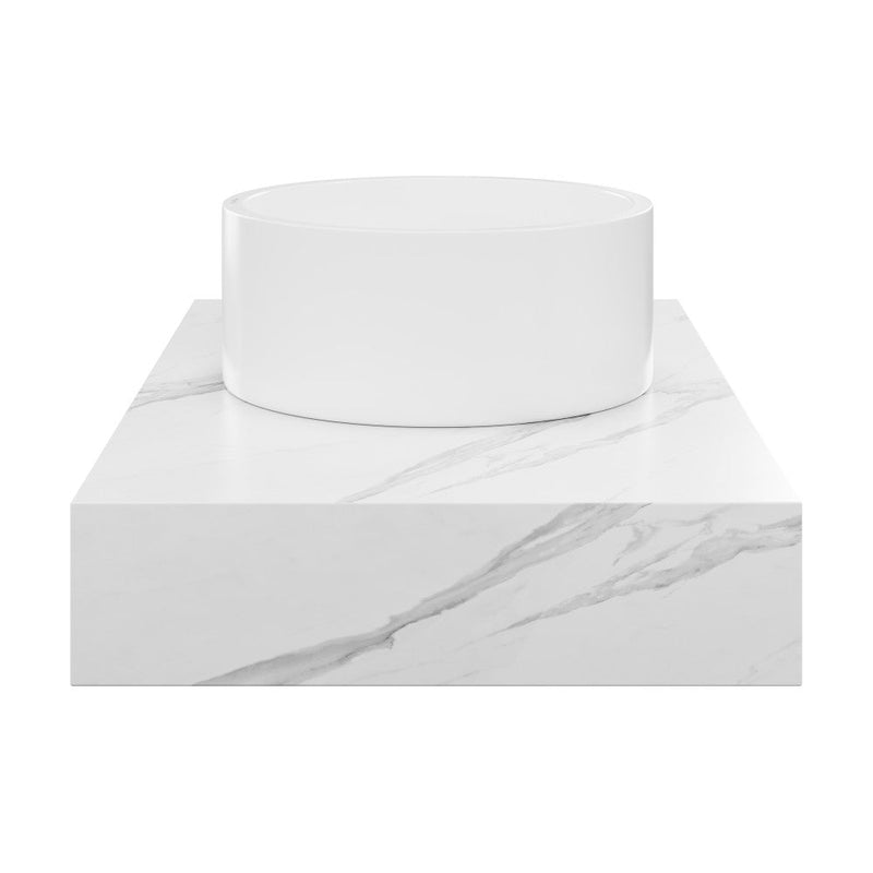 Swiss Madison Monaco 36" Floating Bathroom Shelf with Vessel Sink in White Marble - SM-WSM601