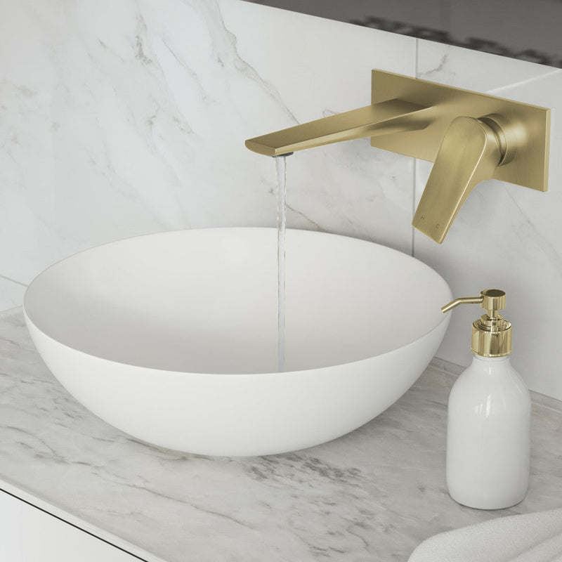 Swiss Madison Monaco Single-Handle, Wall-Mount, Bathroom Faucet in Brushed Gold - SM-BF23BG