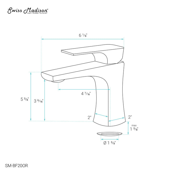 Swiss Madison Monaco Single Hole, Single-Handle, Bathroom Faucet in Oil Rubbed Bronze - SM-BF20OR
