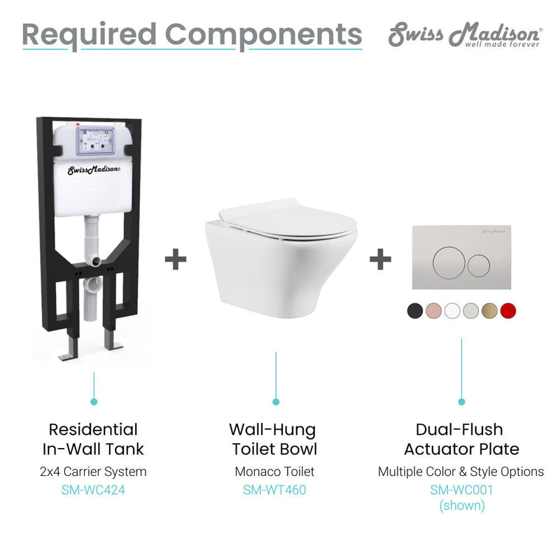Swiss Madison Monaco Wall-Hung Round Toilet Bowl - SM-WT460