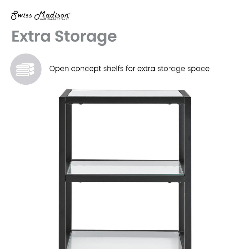 Swiss Madison Pierre 16"x20"x10" Wall-Mounted Linen Cabinet in Matte Black - SM-BC50MB