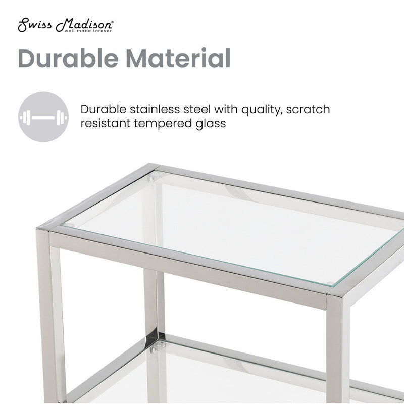 Swiss Madison Pierre 16"x65"x14" Freestanding Linen Cabinet in Chrome - SM-BC51C