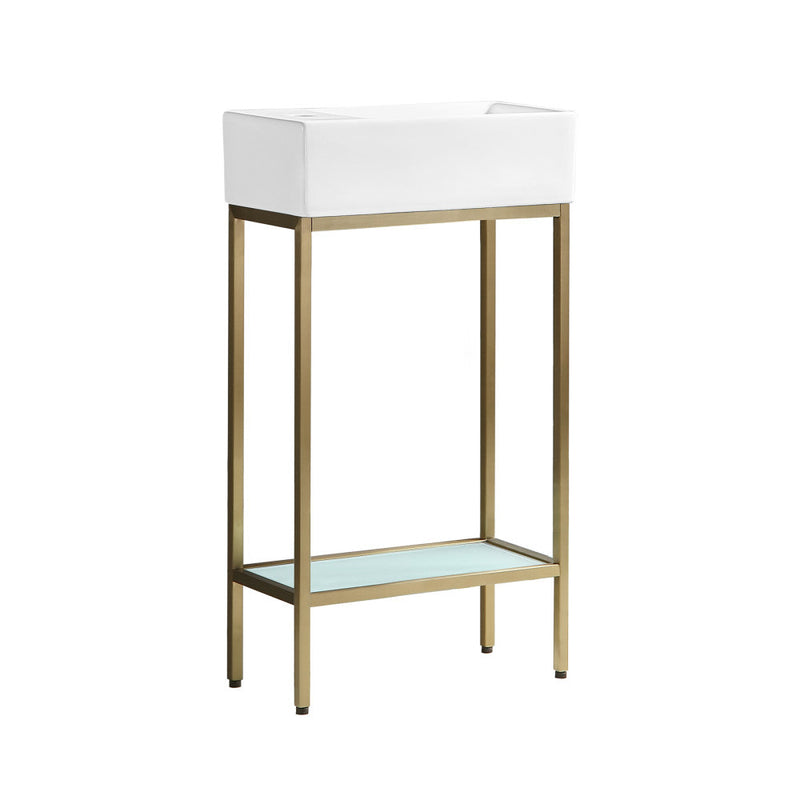 Swiss Madison Pierre 19.5 Single, Freestanding, Open Shelf, Gold Metal Frame Bathroom Vanity - SM-BV70G