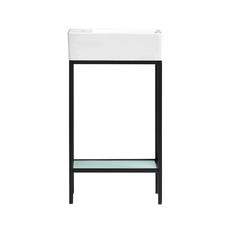 Swiss Madison Pierre 19.5 Single, Freestanding, Open Shelf, Matte Black Frame Bathroom Vanity - SM-BV70MB