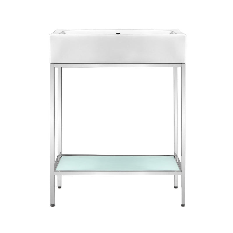 Swiss Madison Pierre 24 Single, Freestanding, Open Shelf, Chrome Metal Frame Bathroom Vanity - SM-BV71C