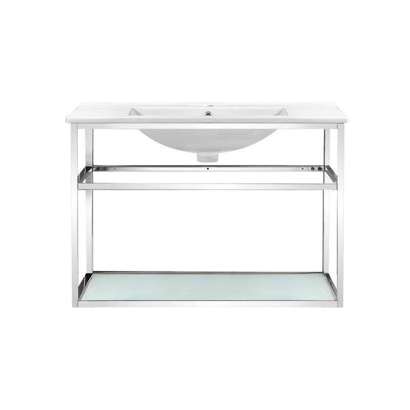 Swiss Madison Pierre 30 Single, Open Shelf, Chrome Metal Frame Bathroom Vanity - SM-BV556C
