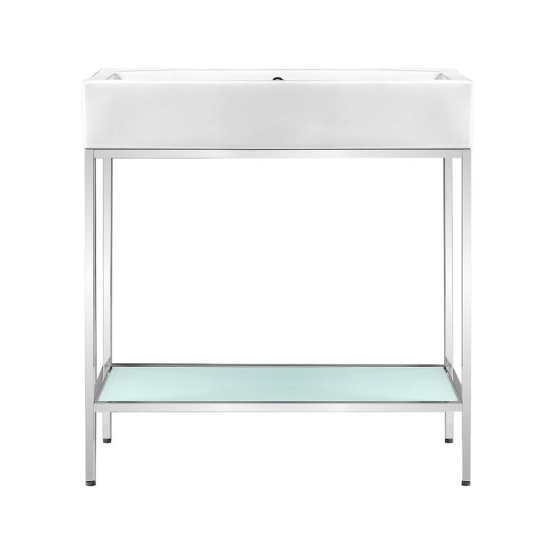 Swiss Madison Pierre 32 Single, Freestanding, Open Shelf, Chrome Metal Frame Bathroom Vanity - SM-BV72C