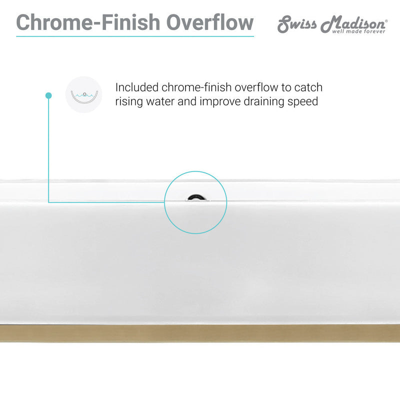 Swiss Madison Pierre 40 Single, Freestanding, Open Shelf, Gold Metal Frame Bathroom Vanity - SM-BV73G