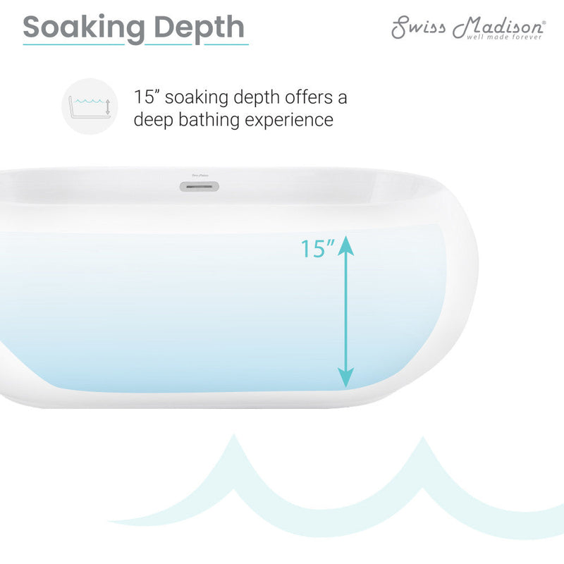 Swiss Madison Plaisir 63" Freestanding Bathtub - SM-FB577