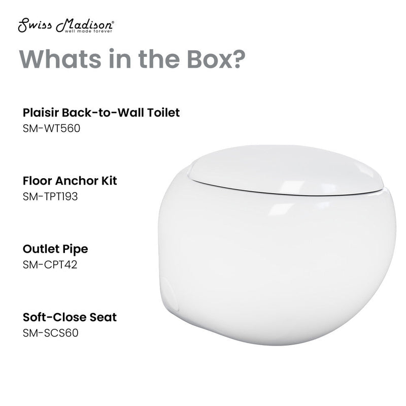Swiss Madison Plaisir Back to Wall Toilet - SM-WT560