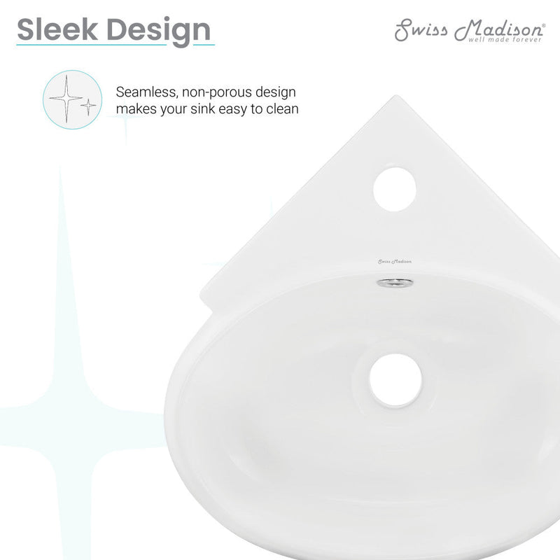 Swiss Madison Plasir Corner Wall Hung Sink - SM-WS328