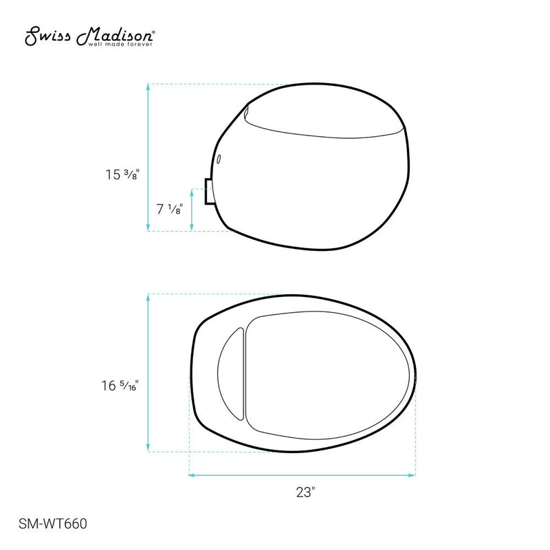 Swiss Madison Plaisir Wall-Hung Elongated Toilet Bowl - SM-WT660