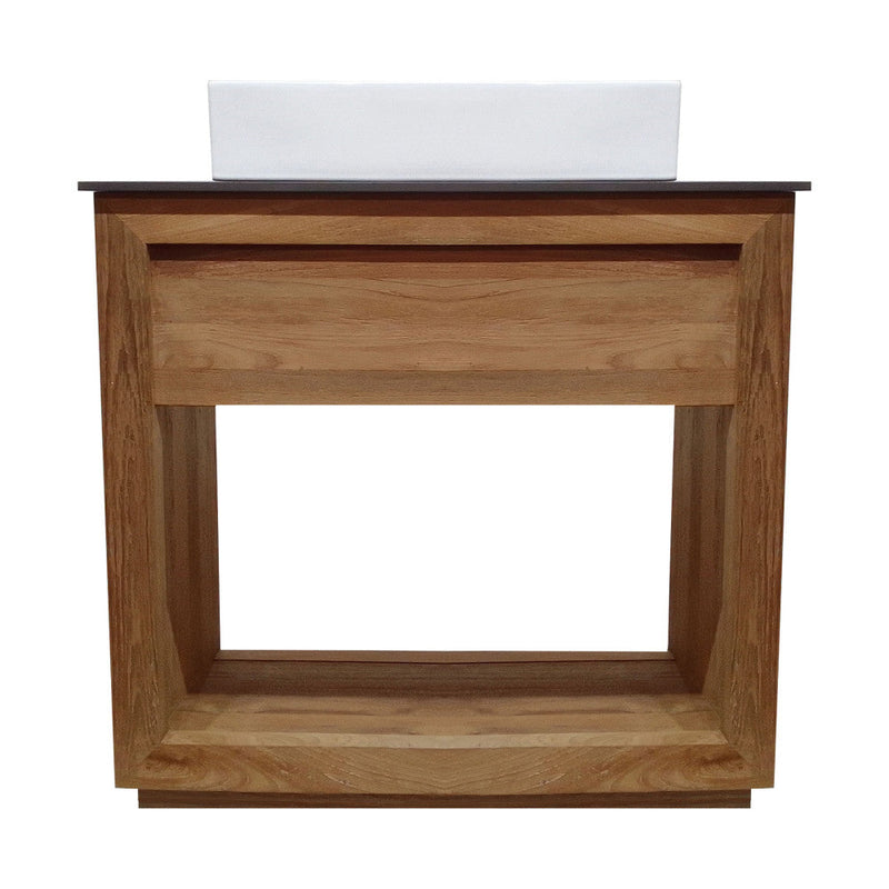 Swiss Madison Rennes 36" Reclaimed Wood Vanity in Walnut with Slate Countertop and Single Hole Vessel Sink - SM-BV370WNSL