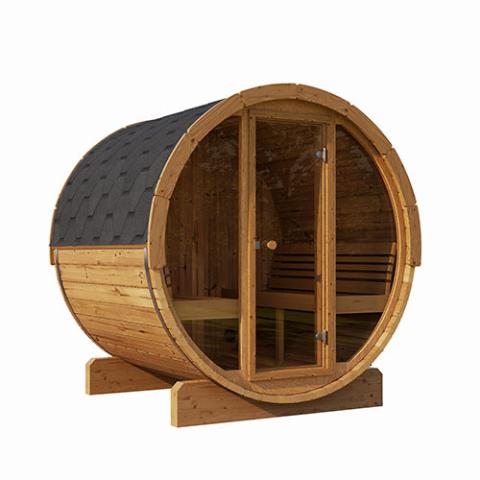 SaunaLife Model E8G Sauna Barrel Glass Front SL-MODELE8G