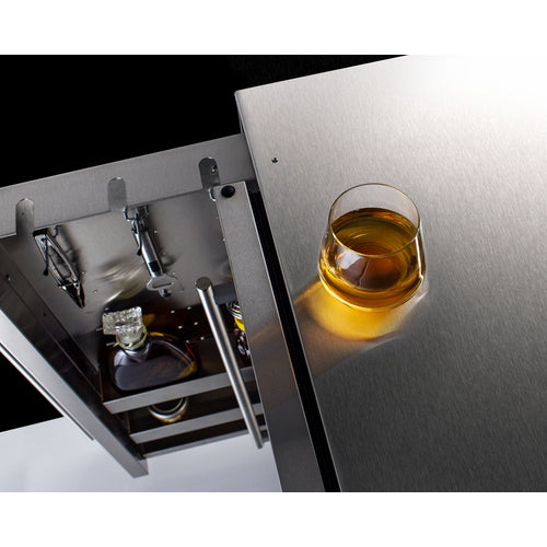 Summit Shallow Depth 24" Wide Built-In All-Refrigerator With Slide-Out Storage Compartment FF19524