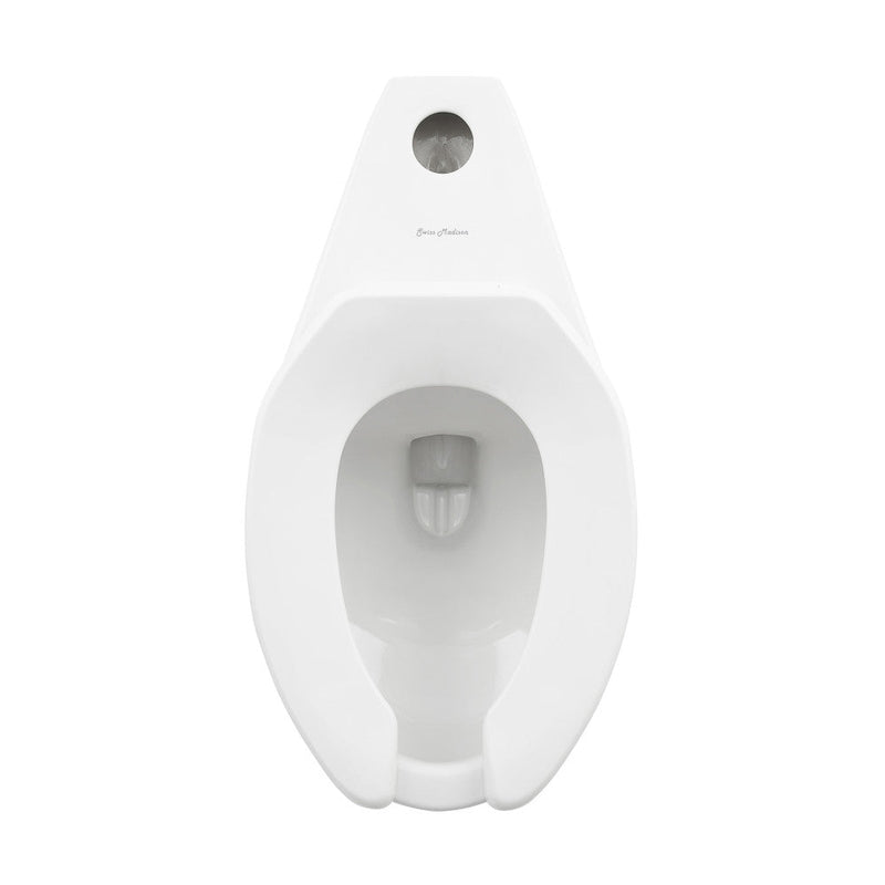 Swiss Madison Sirene Floor-Mounted Commercial Elongated Top Flush Spud Flushometer Toilet Bowl - SM-CT100