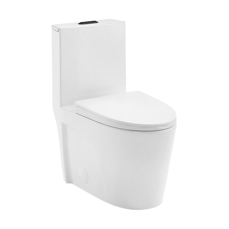 Swiss Madison St. Tropez One Piece Elongated Toilet Dual Vortex™ Flush, Black Hardware - SM-1T254HB