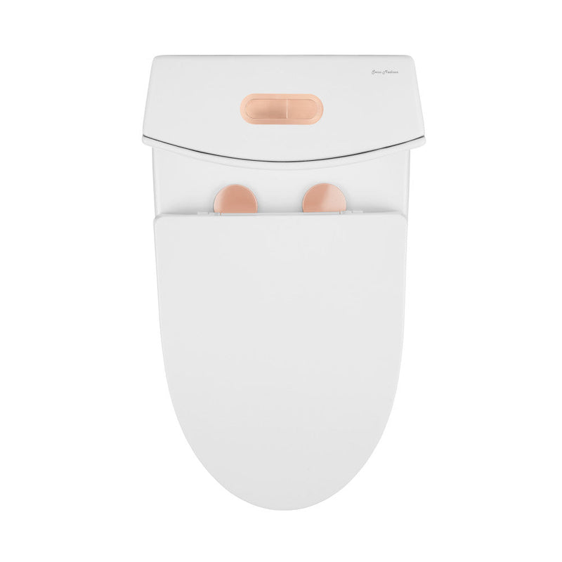 Swiss Madison St. Tropez One Piece Elongated Toilet Dual Vortex™ Flush, Rose Gold Hardware - SM-1T254HBG