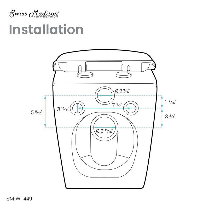 Swiss Madison St. Tropez Wall-Hung Elongated Toilet Bowl - SM-WT449