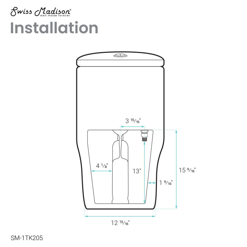Swiss Madison Sublime One Piece Elongated Toilet with Touchless Retrofit Dual Flush 1.1/1.6 gpf - SM-1TK205