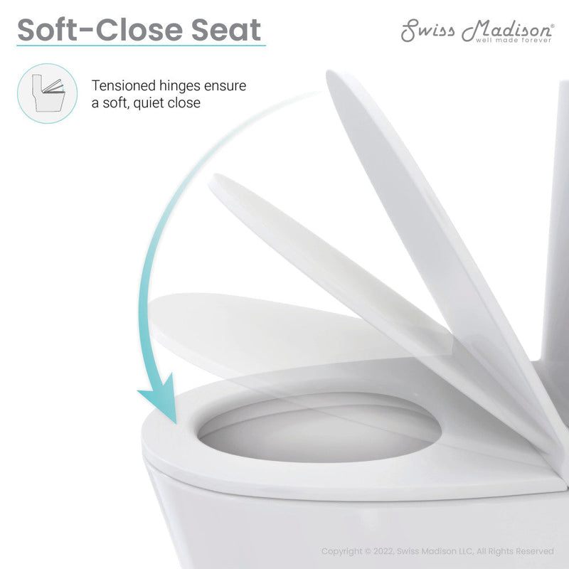 Swiss Madison Sublime One Piece Elongated Toilet with Touchless Retrofit Dual Flush 1.1/1.6 gpf - SM-1TK205