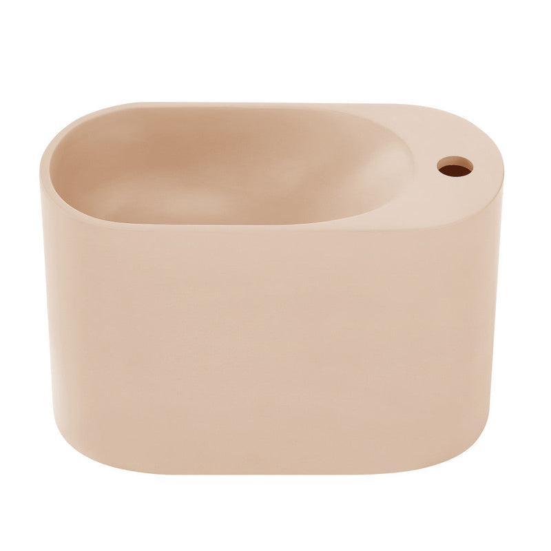 Swiss Madison Terre 17.5" Right Side Faucet Wall-Mount Bathroom Sink in Pastel Peach - SM-WS340PE