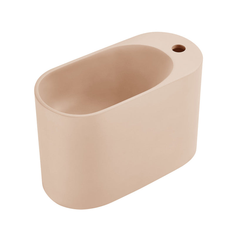 Swiss Madison Terre 17.5" Right Side Faucet Wall-Mount Bathroom Sink in Pastel Peach - SM-WS340PE