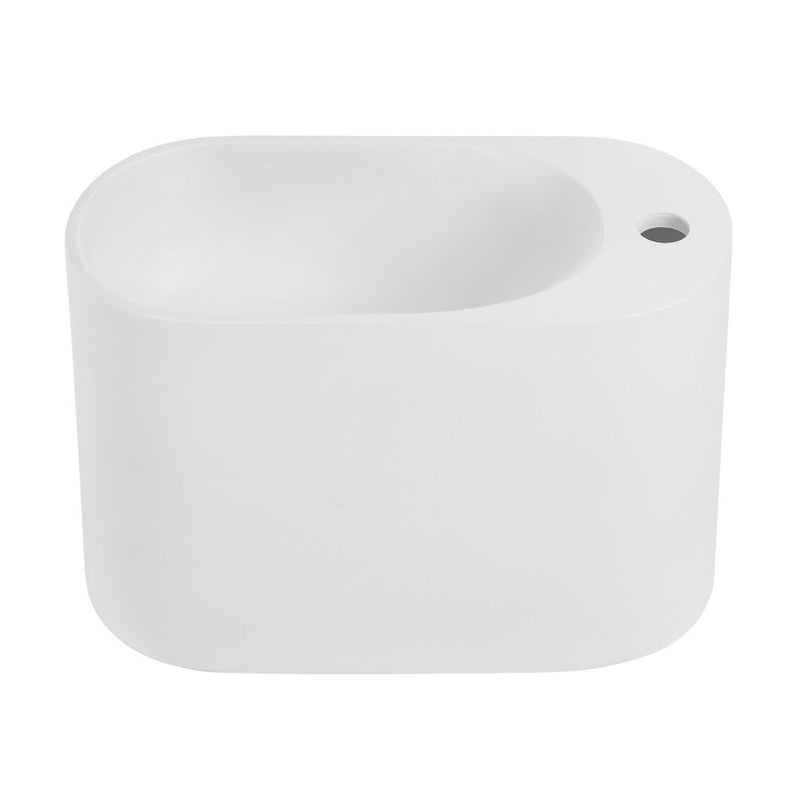 Swiss Madison Terre 17.5" Right Side Faucet Wall-Mount Bathroom Sink in White - SM-WS340