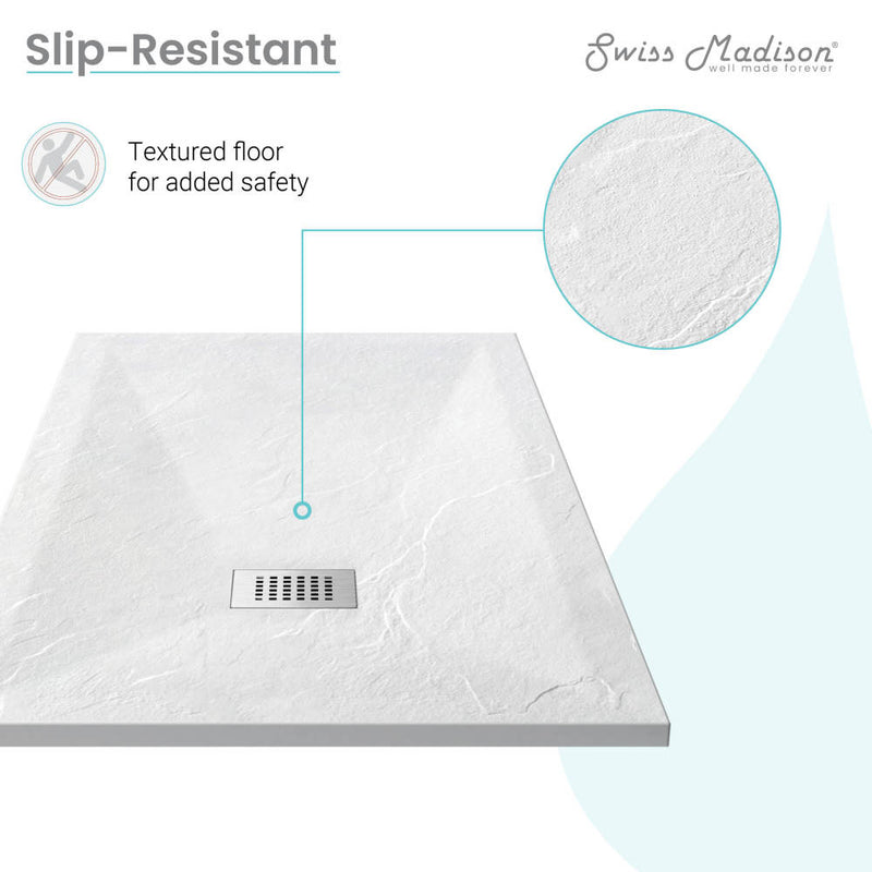 Swiss Madison Terre B Series 48" x 32" Reversible Drain Shower Base - SM-SB557