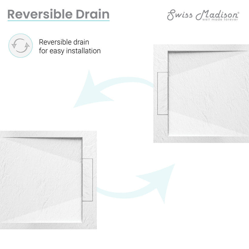 Swiss Madison Terre C Series 36" x 36" Reversible Drain Shower Base - SM-SB552