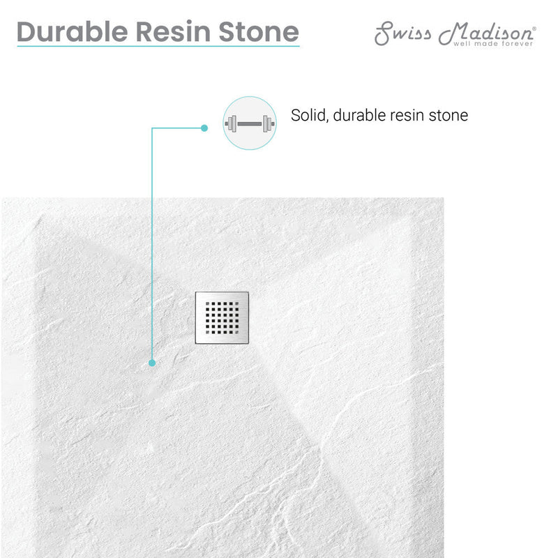 Swiss Madison Terre P Series 36" x 36" Reversible Drain Shower Base - SM-SB551