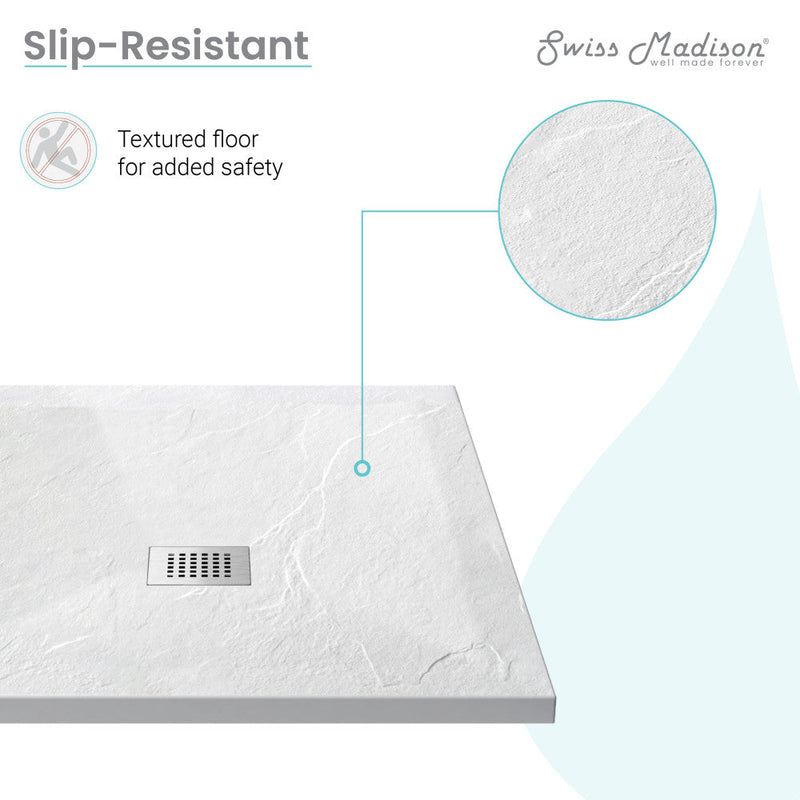 Swiss Madison Terre P Series 36" x 36" Reversible Drain Shower Base - SM-SB551