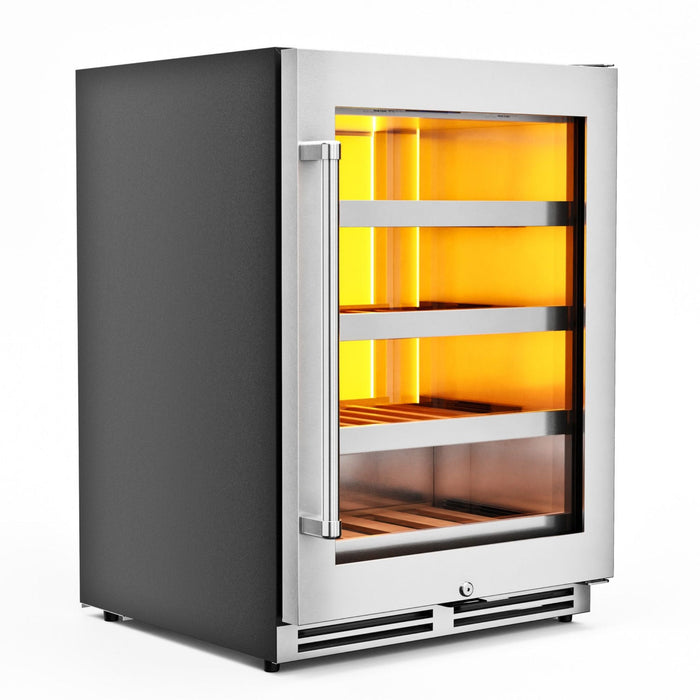 Thor Kitchen - 24" 45 Bottle Left Swing Wine Cooler with Backlight - TWC24UL