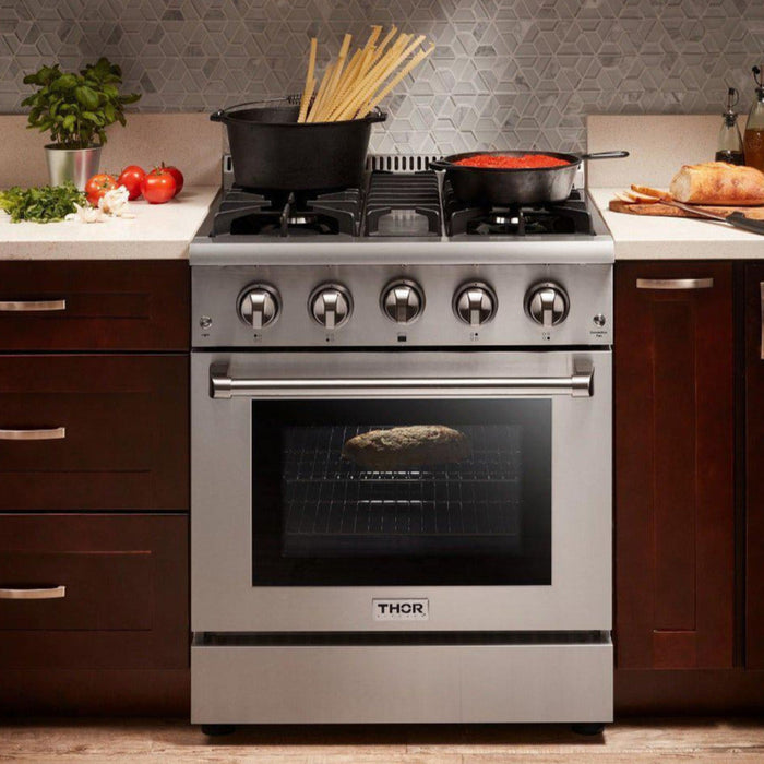Thor Kitchen - 30 in. 4.2 cu. ft. Professional Natural Gas Range in Stainless Steel - HRG3080U
