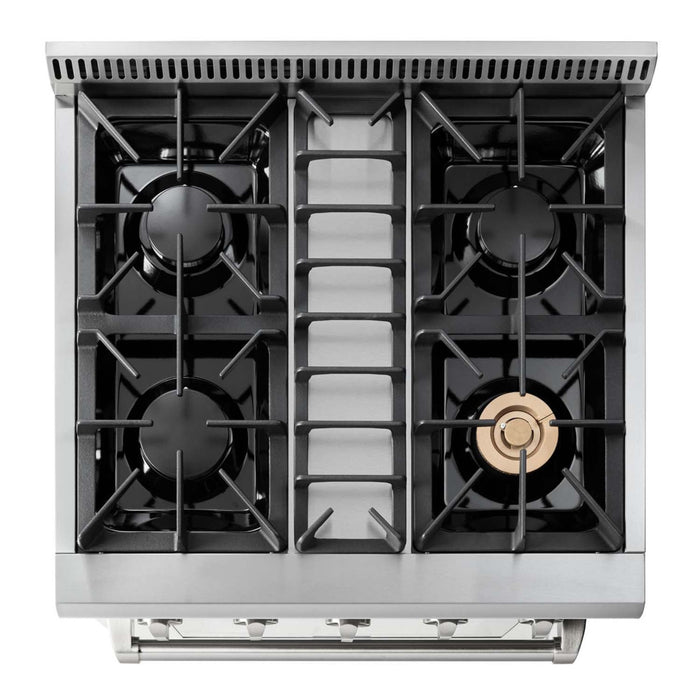 Thor Kitchen - 30 in. 4.2 cu. ft. Professional Propane Gas Range in Stainless Steel - HRG3080ULP