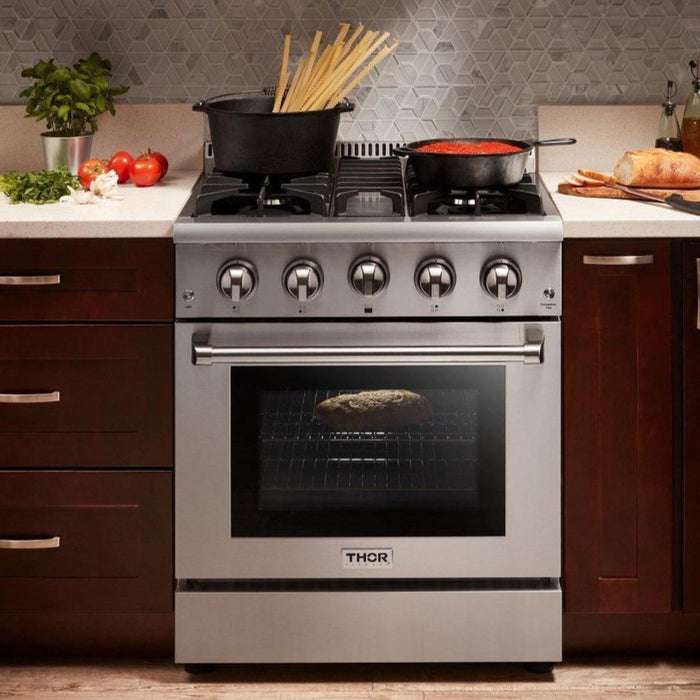 Thor Kitchen - 30 in. 4.2 cu. ft. Professional Propane Gas Range in Stainless Steel - HRG3080ULP